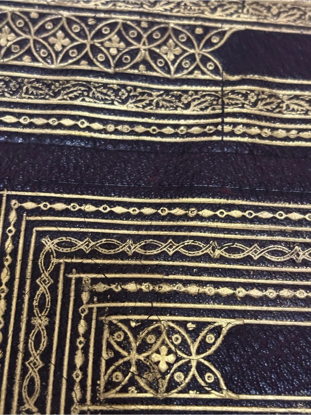 Vint Morocco OR 22 Carats Tooled Leather Writing Portfolio Folder 22 Karat Gold